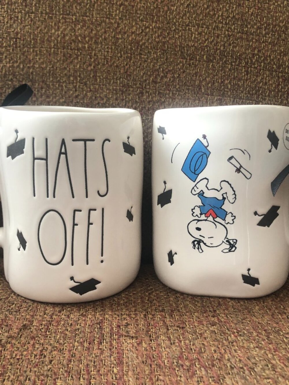 NWT Rae Dunn Peanuts Snoopy Graduation Mug "Hat's Off"